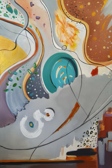 Ζωγραφική με τίτλο "Busy streets 1" από Andjela Milosevic, Αυθεντικά έργα τέχνης, Ακρυλικό Τοποθετήθηκε στο Ξύλινο φορείο σκ…