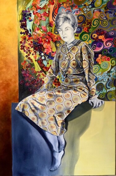 Painting titled "Louise" by Andra Daans, Original Artwork, Oil