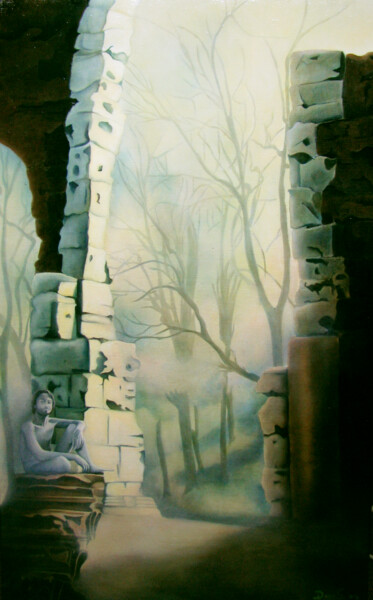 Pintura titulada "Brouillard" por Andra Daans, Obra de arte original, Oleo