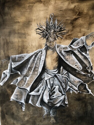 Картина под названием "Anansie Unveiled" - Andra Daans, Подлинное произведение искусства, Масло