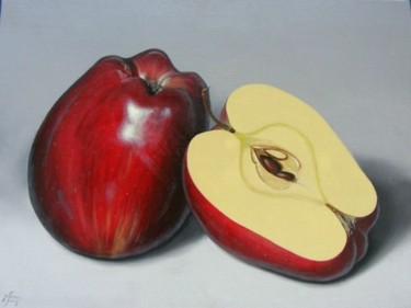 Pintura titulada "manzanas" por Carlos Andrade Silva, Obra de arte original