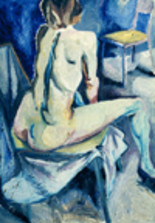 Painting titled "nude" by András Breznay, Original Artwork