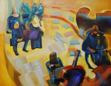 Painting titled "orchestra" by András Breznay, Original Artwork
