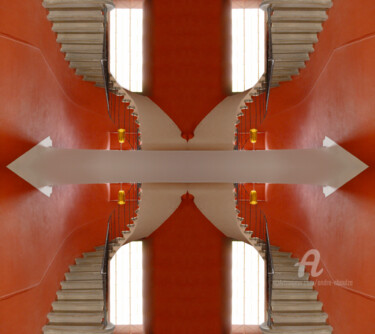 Photography titled "Escaliers - millaud" by André Boulze, Original Artwork, Manipulated Photography