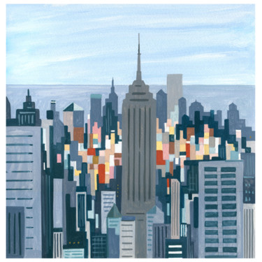 Schilderij getiteld "NEW YORK_sky-and-li…" door André Baldet, Origineel Kunstwerk, Acryl