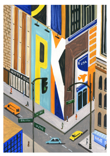 Peinture intitulée "New_York_streetview…" par André Baldet, Œuvre d'art originale, Acrylique