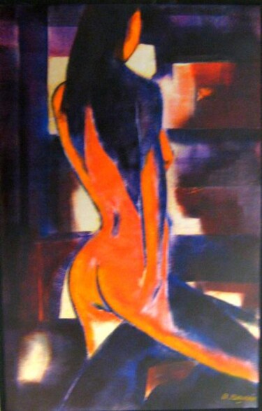 Peinture intitulée "dos d'elle" par Andre Bourdin, Œuvre d'art originale