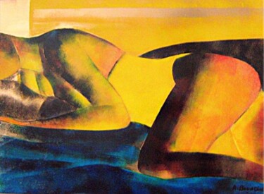 Peinture intitulée "repos" par Andre Bourdin, Œuvre d'art originale, Huile