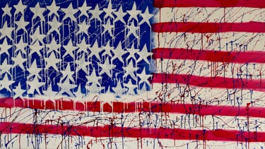 Painting titled "''USA''" by Andre Bräuer, Original Artwork, Acrylic