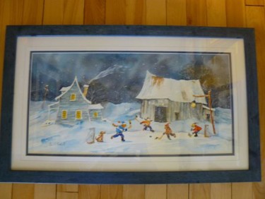 Peinture intitulée "Soirée de Hockey" par André Buist, Œuvre d'art originale