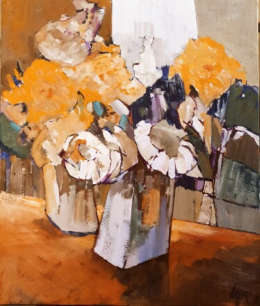 Peinture intitulée "Fleurs du matin" par André Colpin, Œuvre d'art originale, Huile