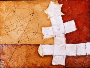 Painting titled "Les angles" by André Colpin, Original Artwork, Oil Mounted on Other rigid panel