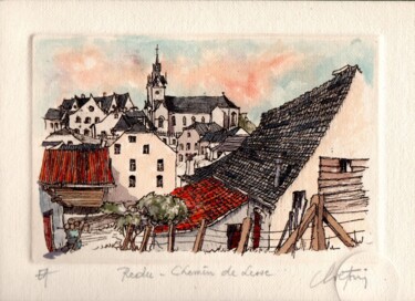 Incisioni, stampe intitolato "Redu - Chemin de Le…" da André Colpin, Opera d'arte originale, Acquaforte