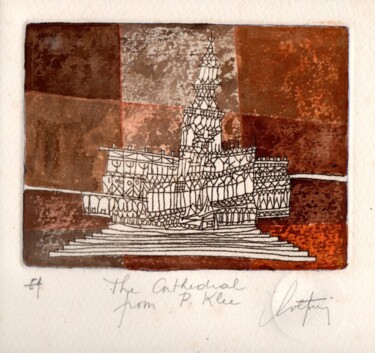 Incisioni, stampe intitolato "The Cathedraal from…" da André Colpin, Opera d'arte originale, Acquaforte