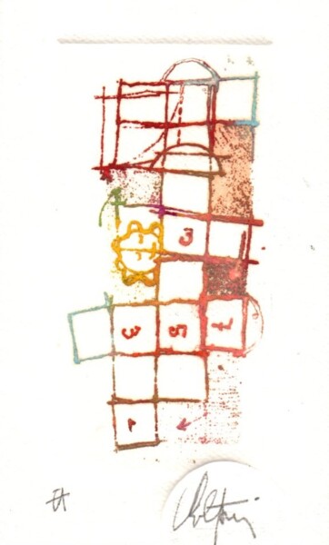 Obrazy i ryciny zatytułowany „Petite Marelle #588” autorstwa André Colpin, Oryginalna praca, Akwaforta