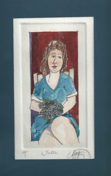Estampas & grabados titulada "Julie" por André Colpin, Obra de arte original