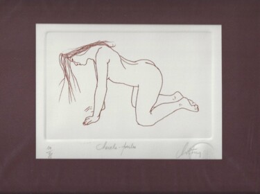 「Cherche-perles」というタイトルの製版 André Colpinによって, オリジナルのアートワーク, エッチング