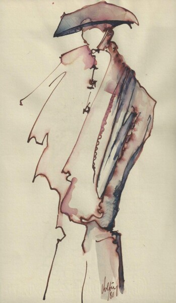 Desenho intitulada "Mode" por André Colpin, Obras de arte originais, Tinta