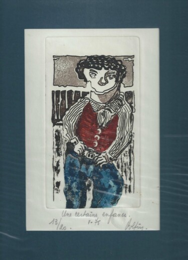 Gravures & estampes intitulée "Une certaine enfance" par André Colpin, Œuvre d'art originale, Eau-forte