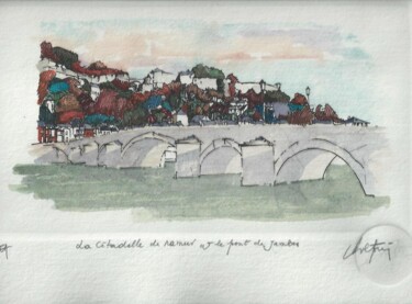 "Namur - la citadell…" başlıklı Baskıresim André Colpin tarafından, Orijinal sanat, Oyma baskı 