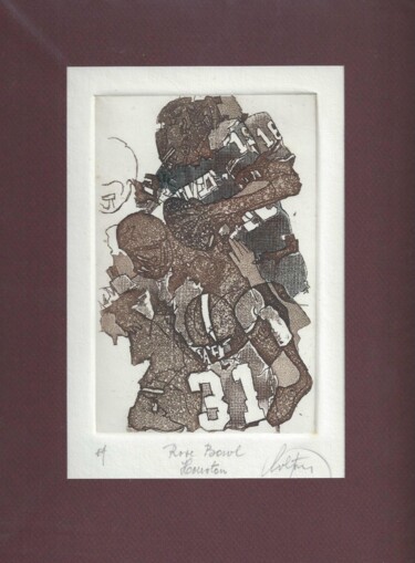 Printmaking titled "Rose Bowl Houston" by André Colpin, Original Artwork, Etching