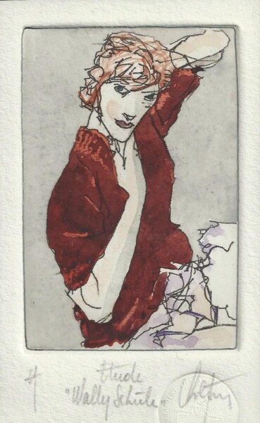 Printmaking titled "Etude "Wally Schiel…" by André Colpin, Original Artwork, Etching