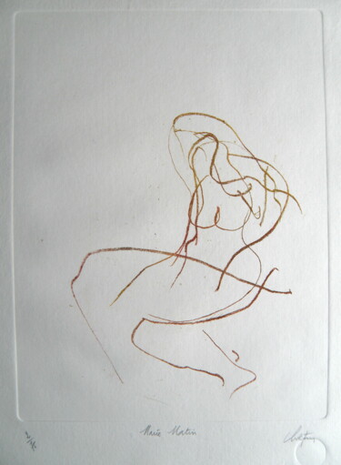 Gravures & estampes intitulée "Marie Matin" par André Colpin, Œuvre d'art originale, Eau-forte