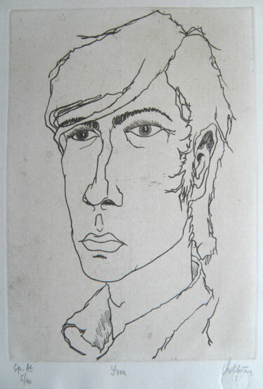Printmaking titled "Yvon" by André Colpin, Original Artwork, Etching