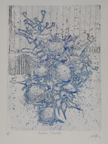 Gravures & estampes intitulée "Matin Pastel" par André Colpin, Œuvre d'art originale, Eau-forte
