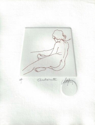 Gravures & estampes intitulée "Antoinette" par André Colpin, Œuvre d'art originale, Eau-forte