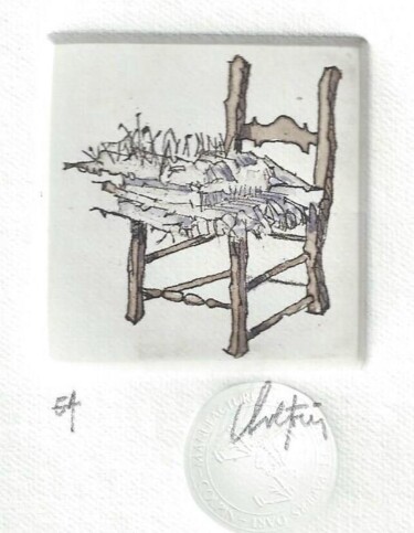 Отпечатки и Гравюры под названием "La chaise" - André Colpin, Подлинное произведение искусства, Травление