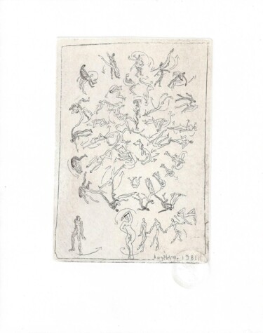Printmaking titled "Chorégraphie danse…" by André Colpin, Original Artwork, Etching