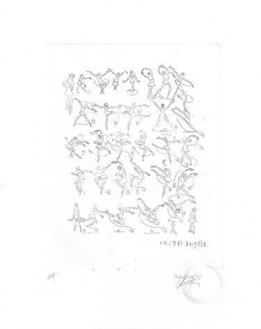 Gravures & estampes intitulée "chorégraphie A.Albr…" par André Colpin, Œuvre d'art originale, Eau-forte