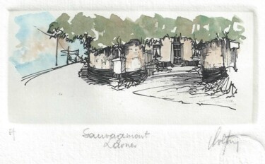 Gravures & estampes intitulée "Lasne Sauvagemont" par André Colpin, Œuvre d'art originale, Eau-forte