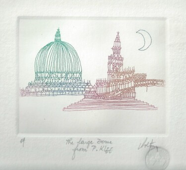 Printmaking titled "The large dome from…" by André Colpin, Original Artwork, Etching