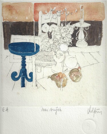 Impressões e gravuras intitulada ""Mes sujets" aquare…" por André Colpin, Obras de arte originais, Água forte