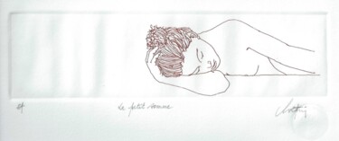 Gravures & estampes intitulée "Le petit somme" par André Colpin, Œuvre d'art originale, Eau-forte