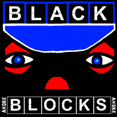 Painting titled "Black Blocks" by André Cronje (shineandre), Original Artwork, Digital Painting