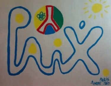 Pintura intitulada "Paix Peace" por André Cronje (shineandre), Obras de arte originais, Acrílico