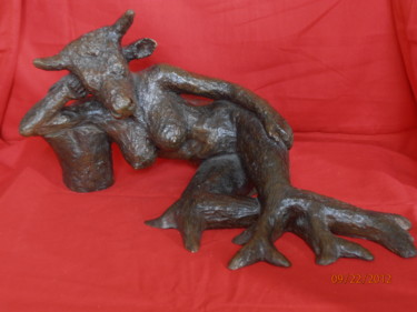Sculpture intitulée "nu femme taureau" par André Désilles, Œuvre d'art originale, Bronze