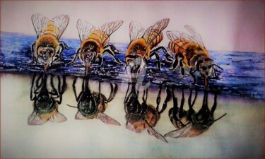 Ζωγραφική με τίτλο "abeille-dpi-300-dpi" από André Farnier, Αυθεντικά έργα τέχνης, Άλλος
