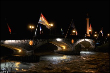 Photographie intitulée "Le Pont des Drapeau…" par André Galvan, Œuvre d'art originale