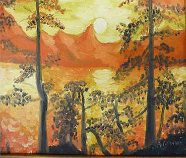 Painting titled "coucher-de-soleil-t…" by André Goinaud, Original Artwork