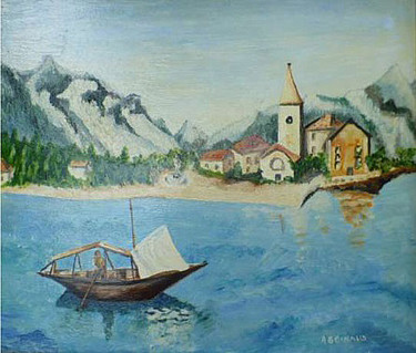 Painting titled "italie-ile-pesctori…" by André Goinaud, Original Artwork, Oil