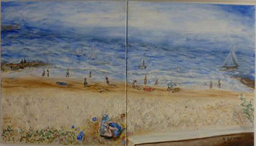 Painting titled "jeux-d-enfants-pala…" by André Goinaud, Original Artwork, Oil