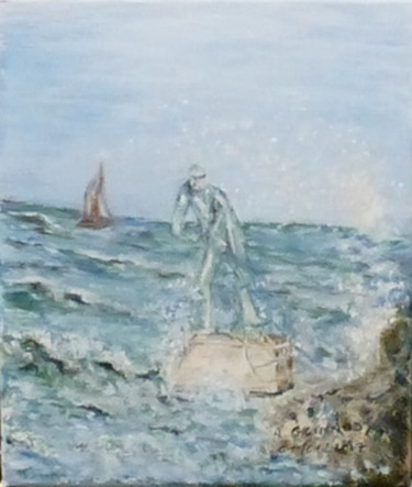 Malerei mit dem Titel "Palavas les flots" von André Goinaud, Original-Kunstwerk, Öl