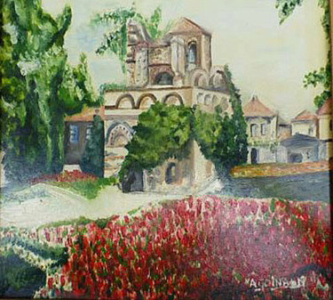 Peinture intitulée "sanctuaire-bulgarie…" par André Goinaud, Œuvre d'art originale, Huile