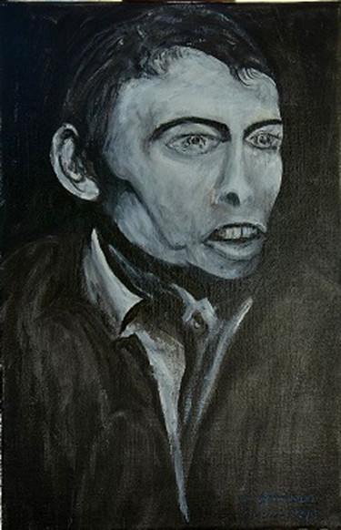 noir et blanc Jasques BREL Schilderij getiteld "noir et blanc Jasqu…" door A.Goinaud, Origineel Kunstwerk, Olie