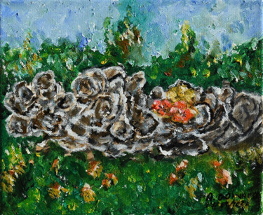 Pittura intitolato "champignons de souc…" da André Goinaud, Opera d'arte originale, Olio