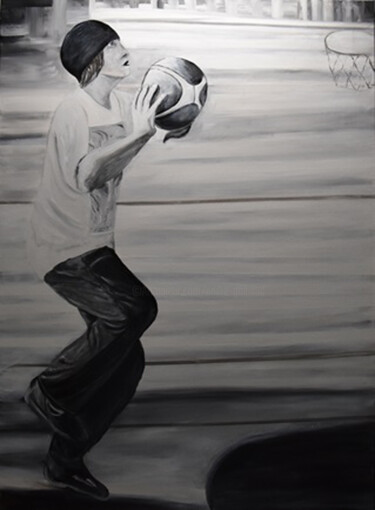 Pintura titulada "Le Basketteur" por André Goinaud, Obra de arte original, Oleo